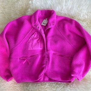 FREE PEOPLE FP MOVEMENT HIT THE SLOPES FLEECE JACKET! LIVING MAGENTA! SIZE XS!